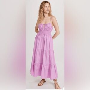 WAYF Women's Wisteria purple Tiered Midi Dress size medium